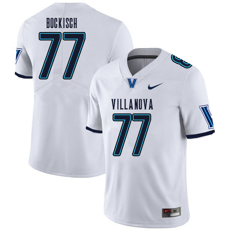 Men #77 Erik Bockisch Villanova Wildcats College Football Jerseys Sale-White
